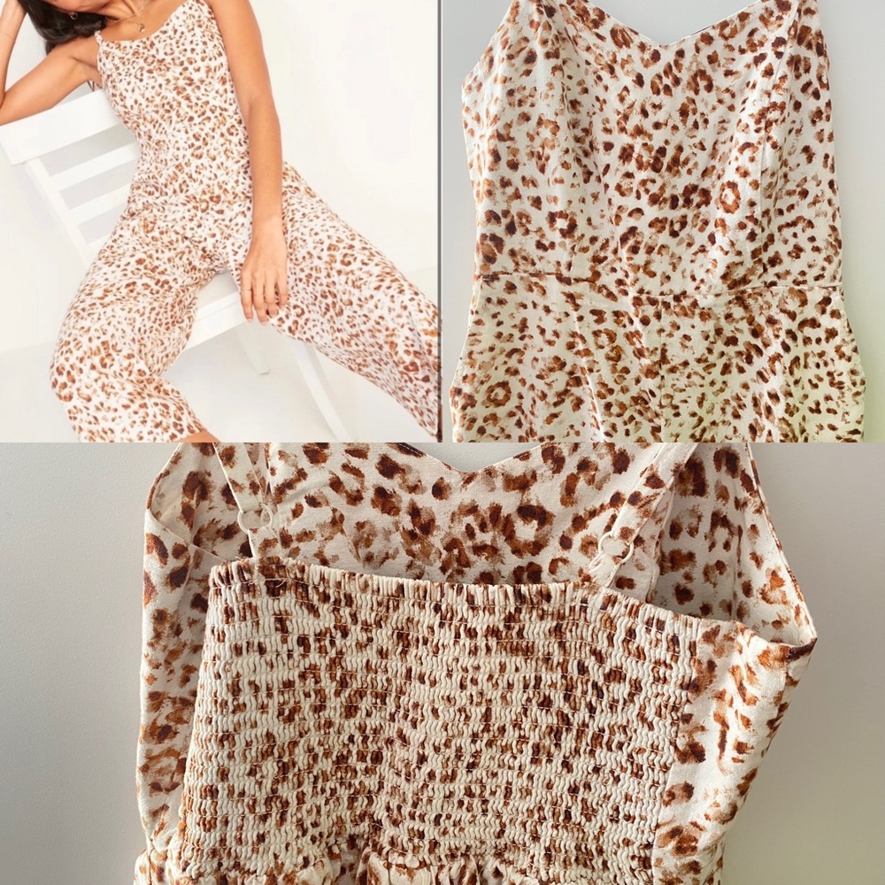 Animal Leopard Print Jumpsuit Small